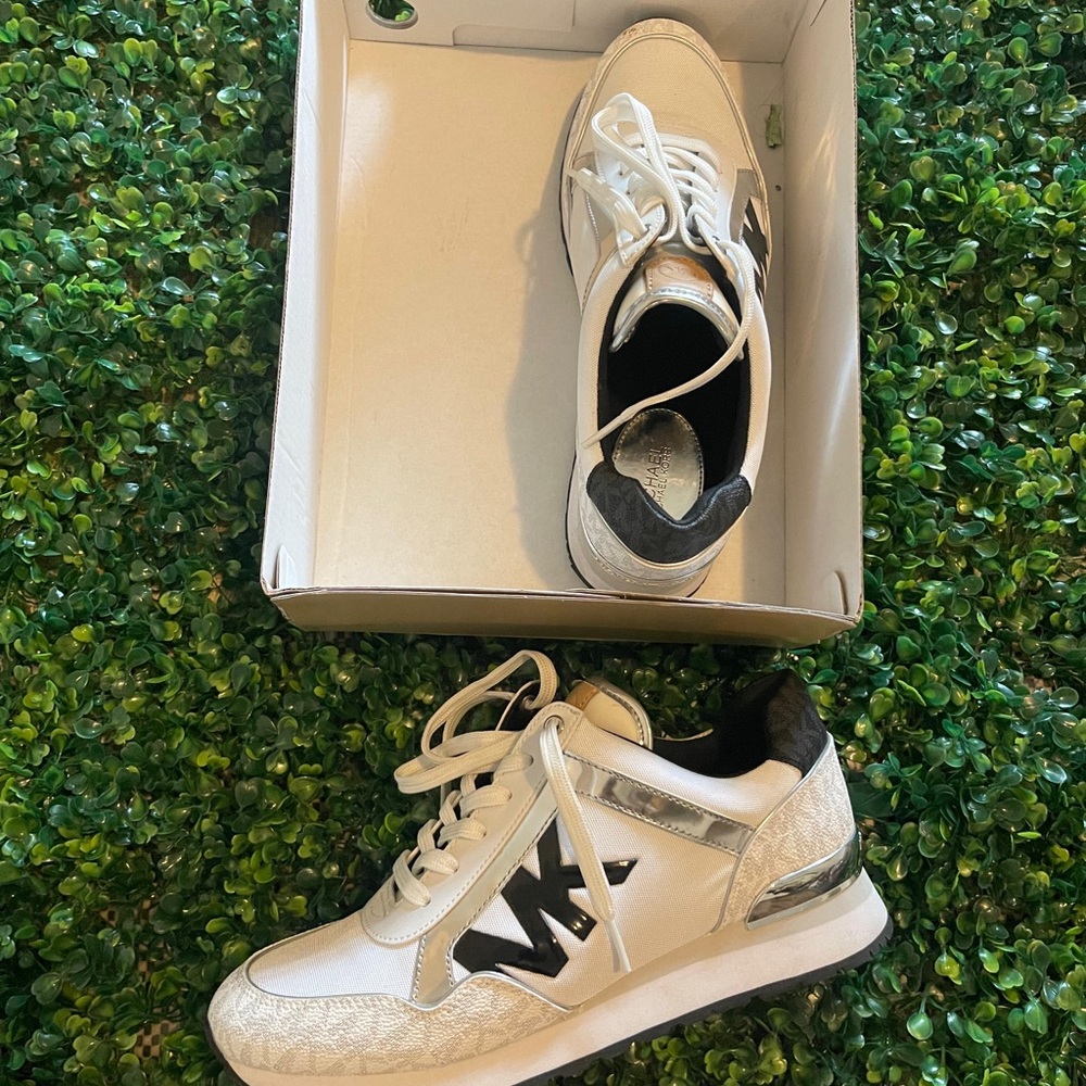 Michael Kors White and Black Sneakers